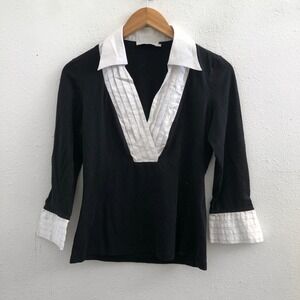 ANNE FONTAINE Three-Quarter Sleeve Top Size 40=6